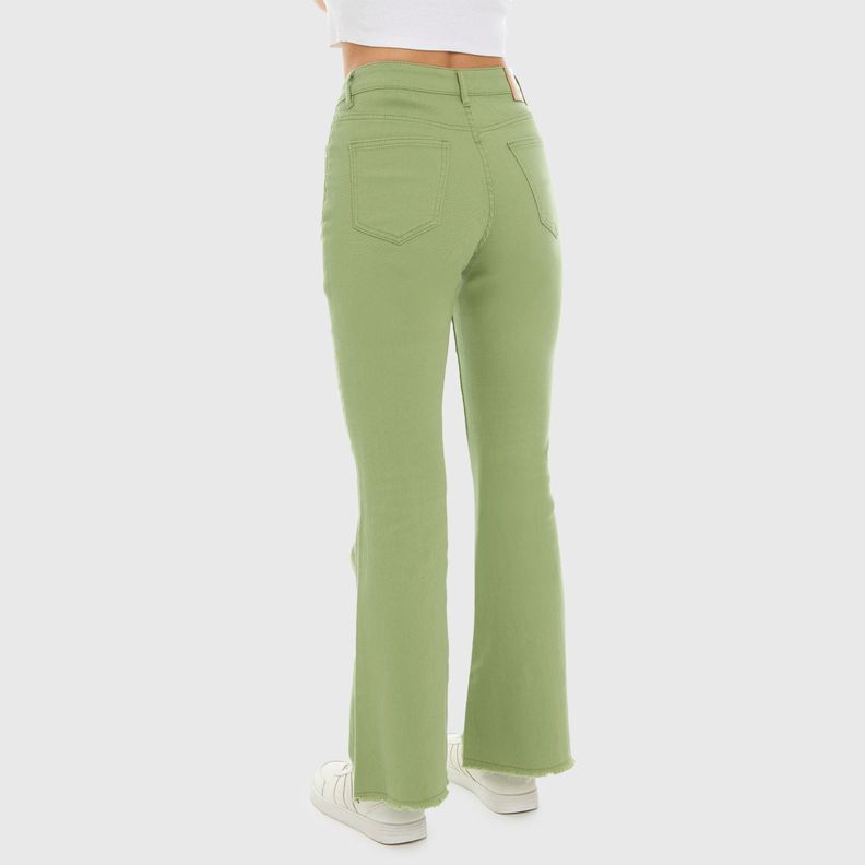 Jeans Mujer Flare Monse Verde Musgo Fashion's Park-2