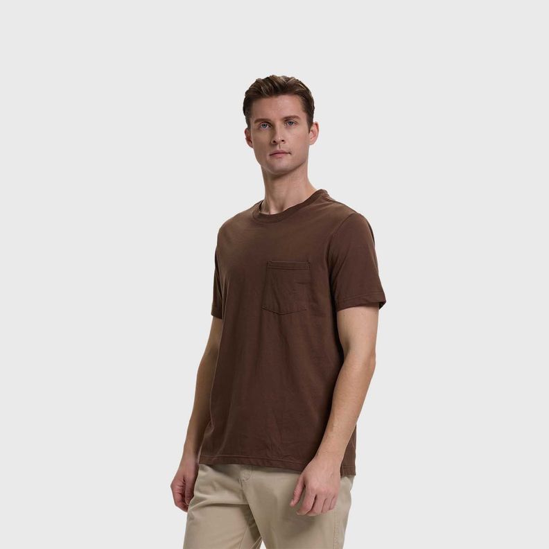 Polera Hombre Básica Con Bolsillo Chocolate Fashion's Park-1