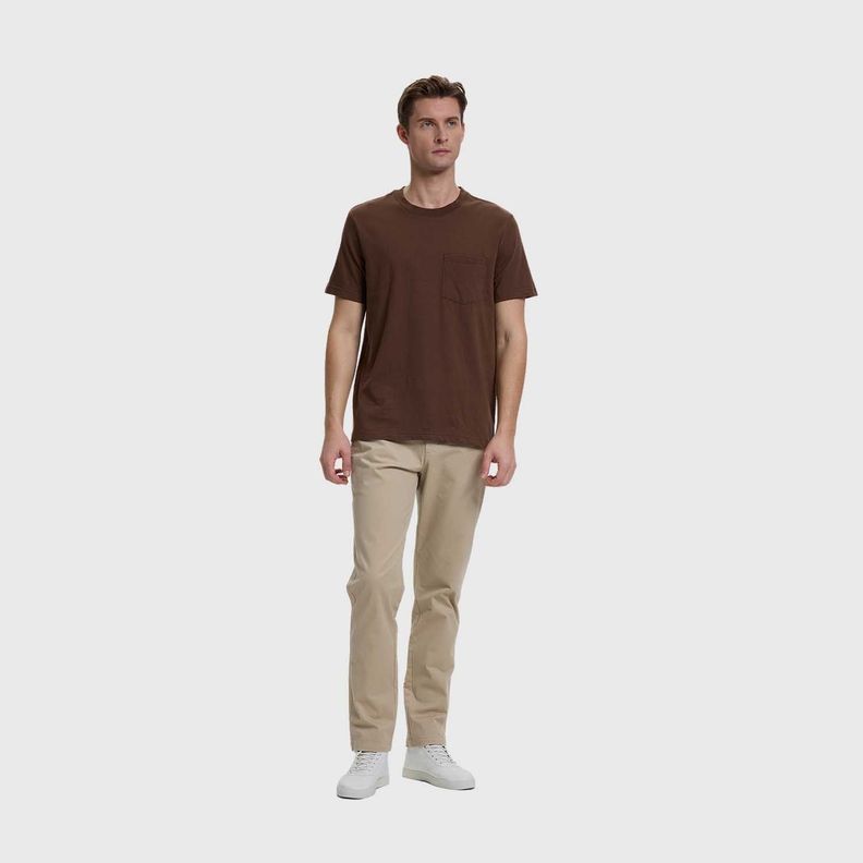 Polera Hombre Básica Con Bolsillo Chocolate Fashion's Park-3