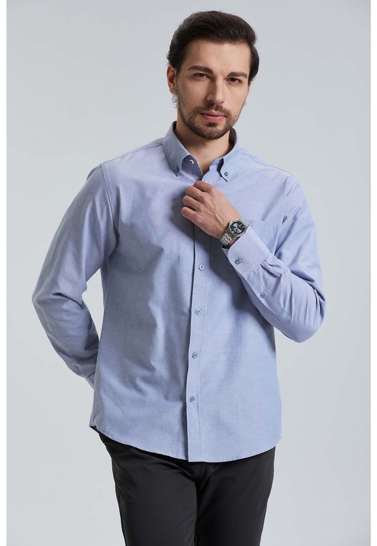 Camisa Oxford Gris