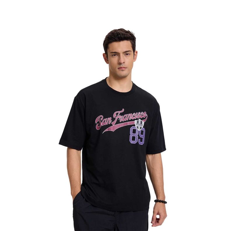 Polera Hombre Print Negro Fashion's Park-0