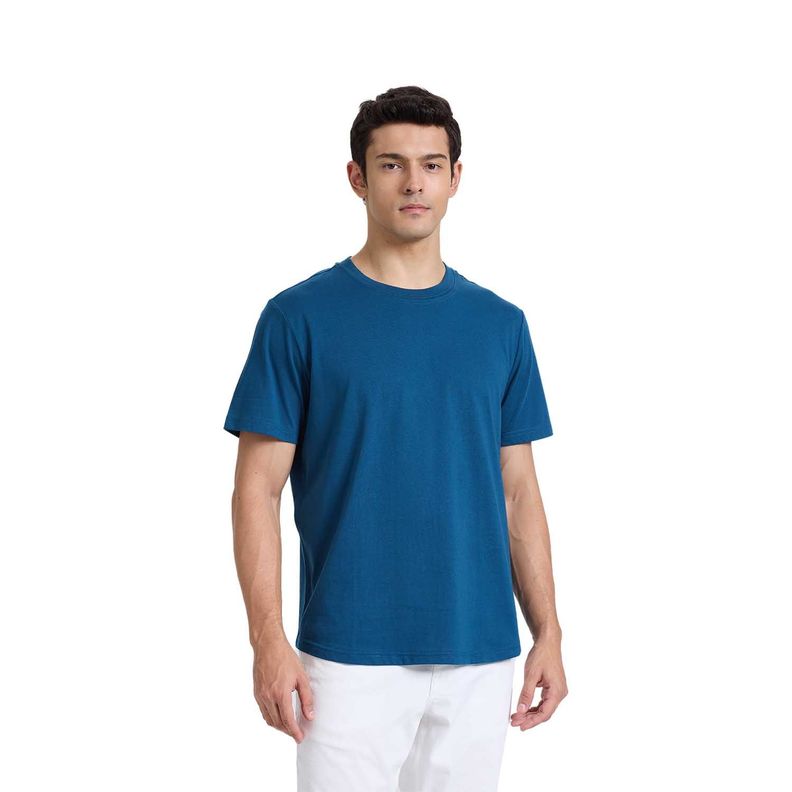 Polera Hombre Long Fit Básica Azul Petroleo Fashions Park-0