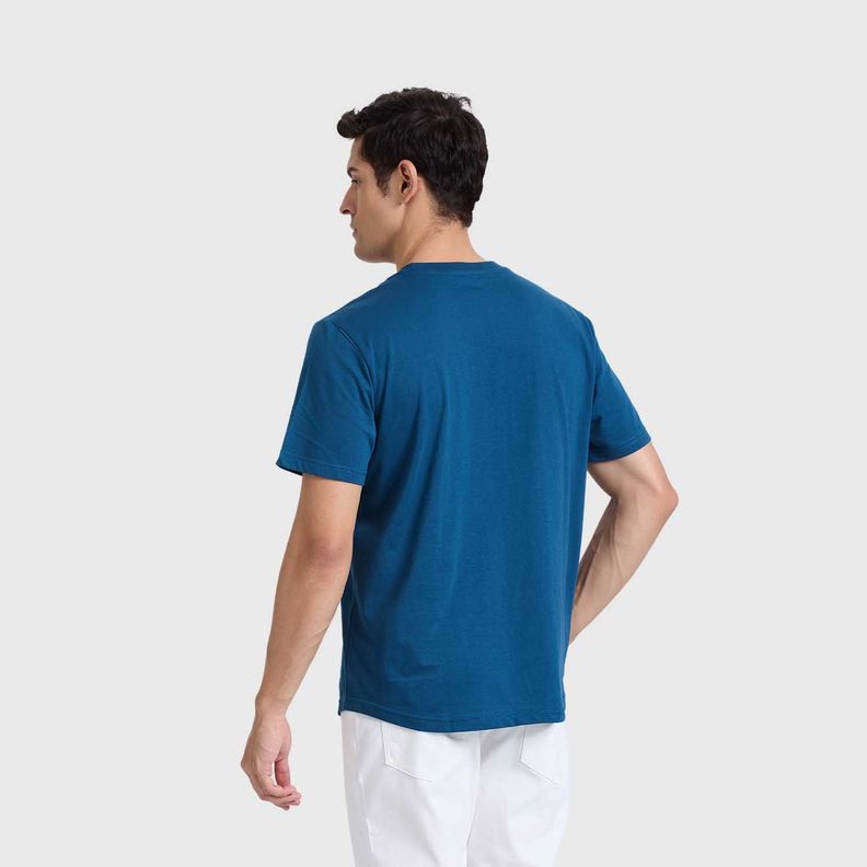 Polera Hombre Long Fit Básica Azul Petroleo Fashions Park-2