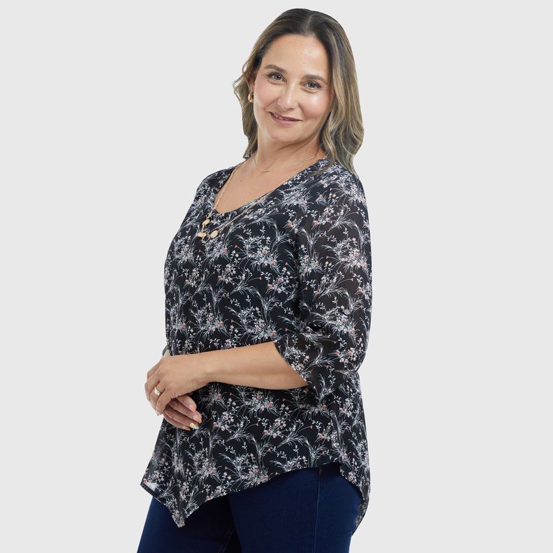 Blusa Rapport En Punta Coral Mujer-1
