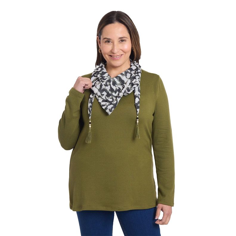 Sweater Mujer Pañuelo Verde Militar-0