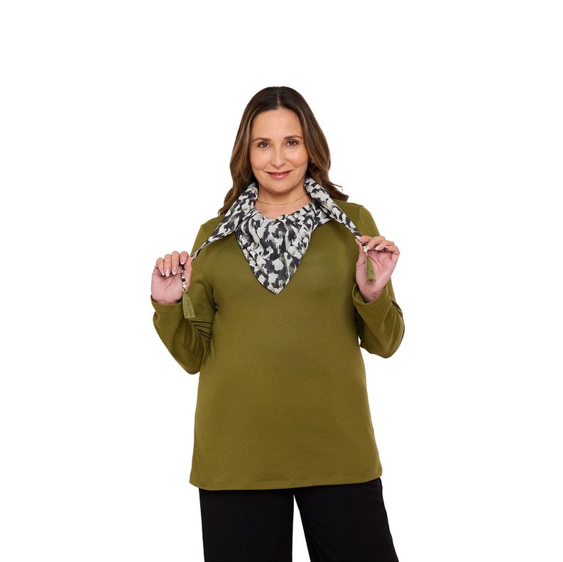 Sweater Mujer Pañuelo Verde Militar-1