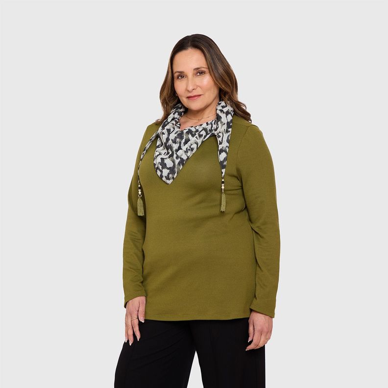 Sweater Mujer Pañuelo Verde Militar-3