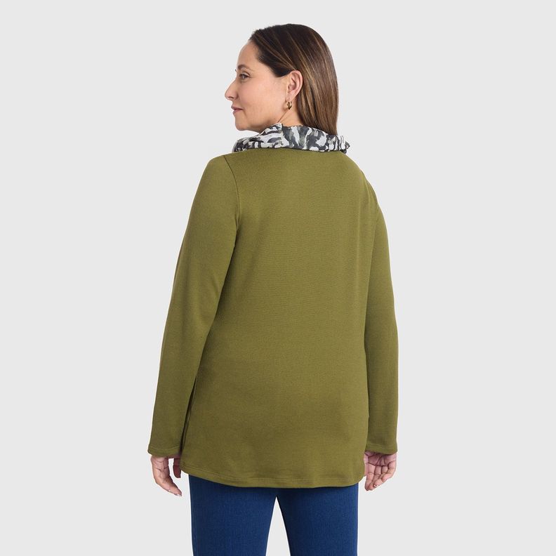 Sweater Mujer Pañuelo Verde Militar-4