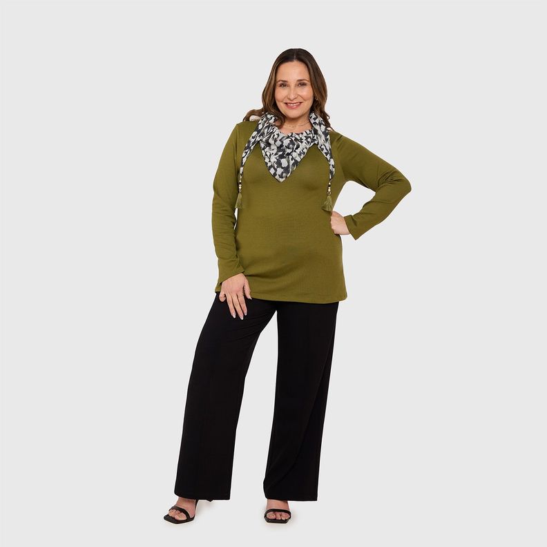 Sweater Mujer Pañuelo Verde Militar-7