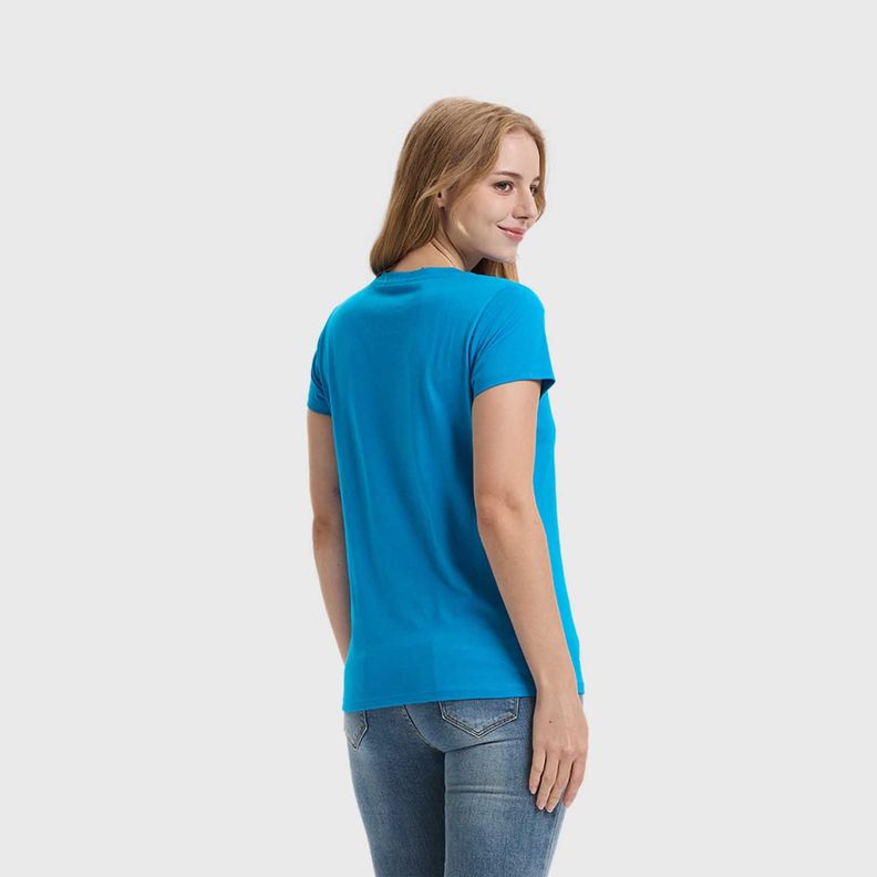 Polera Mujer Básica Print Azul Fashions Park-2