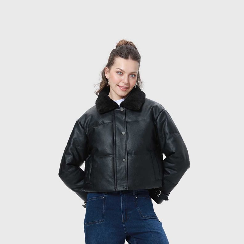 Parka Mujer Puffa Chiporro Negro I-1