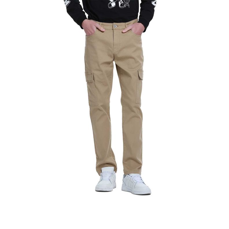 Jeans Hombre Slim Cargo Color Camel Claro-0