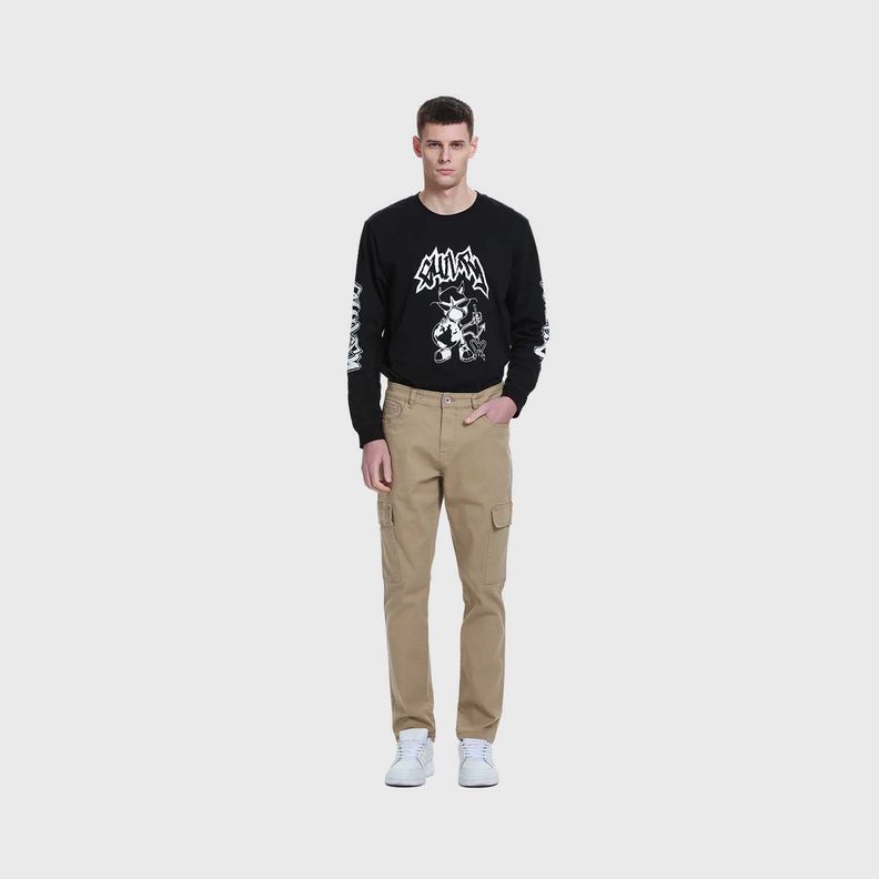 Jeans Hombre Slim Cargo Color Camel Claro-3