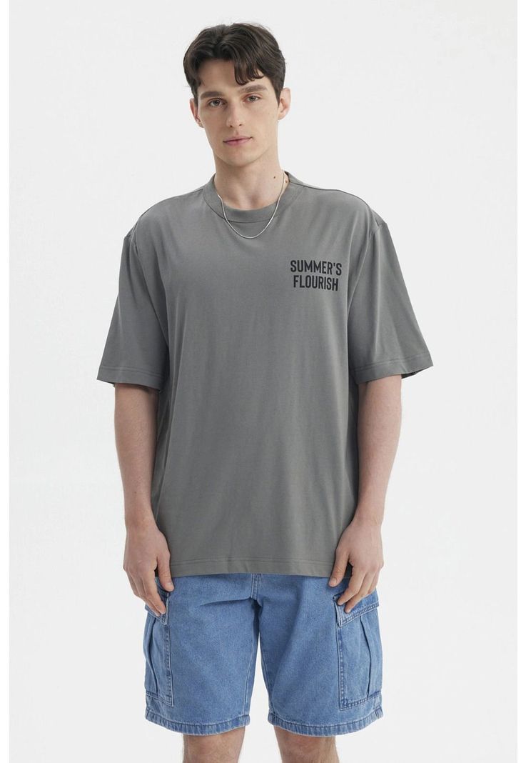 Polera Hombre Print Gris