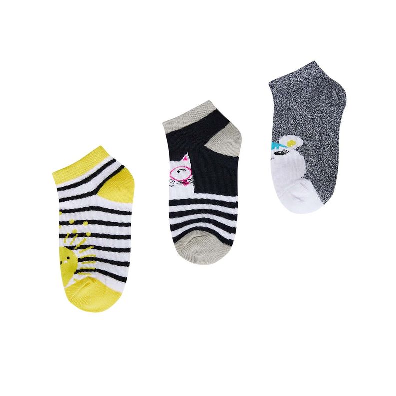 Calceta Deportiva Niña Tripack Negro Fashion's Park-0