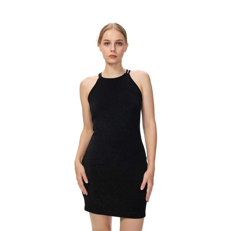 Vestido Mujer Brillos Negro Fashion's Park-0