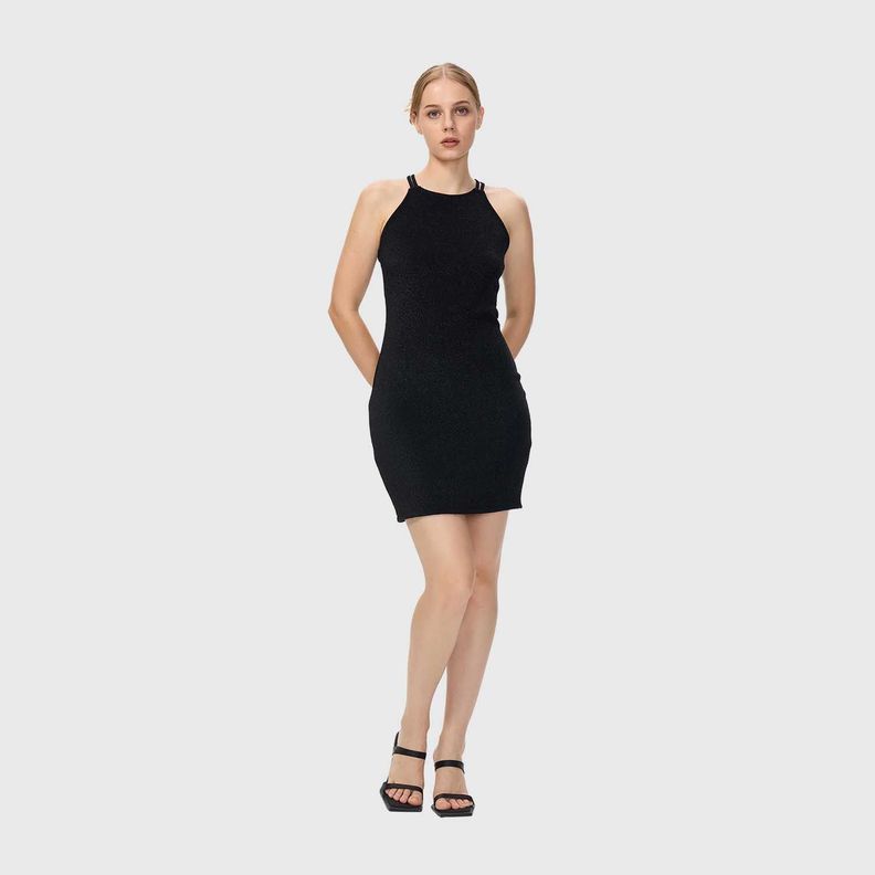 Vestido Mujer Brillos Negro Fashion's Park-3