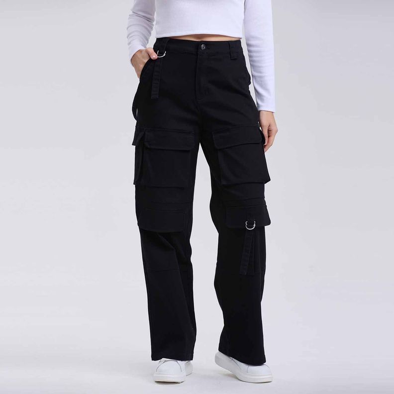 Pantalón Mujer Cargo Full Negro Fashion´s Park-0