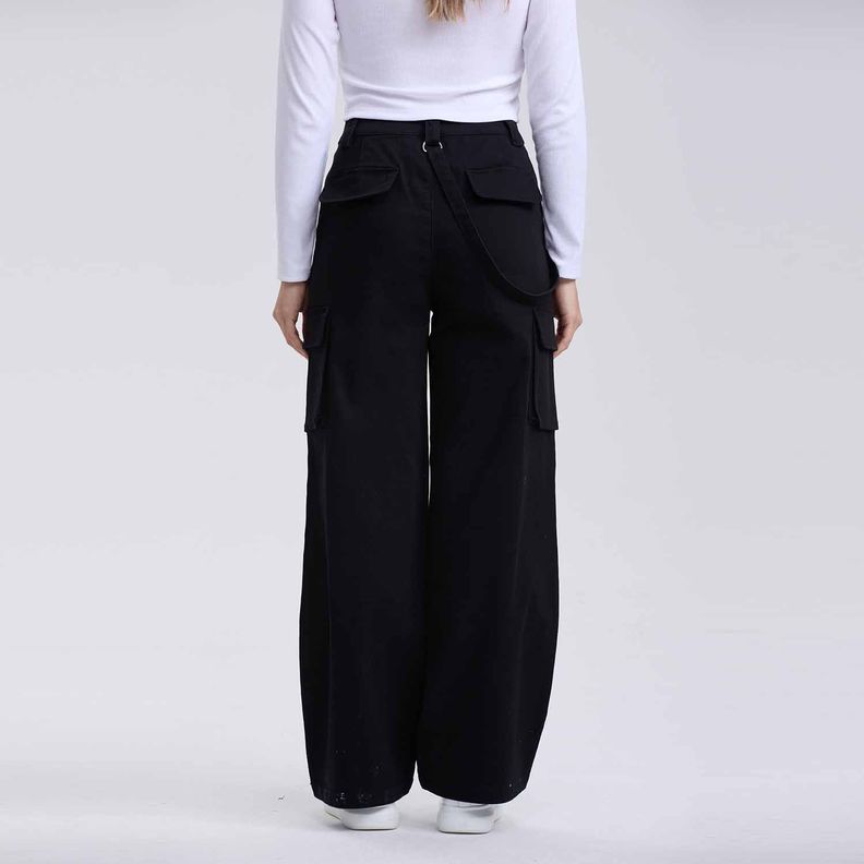 Pantalón Mujer Cargo Full Negro Fashion´s Park-2