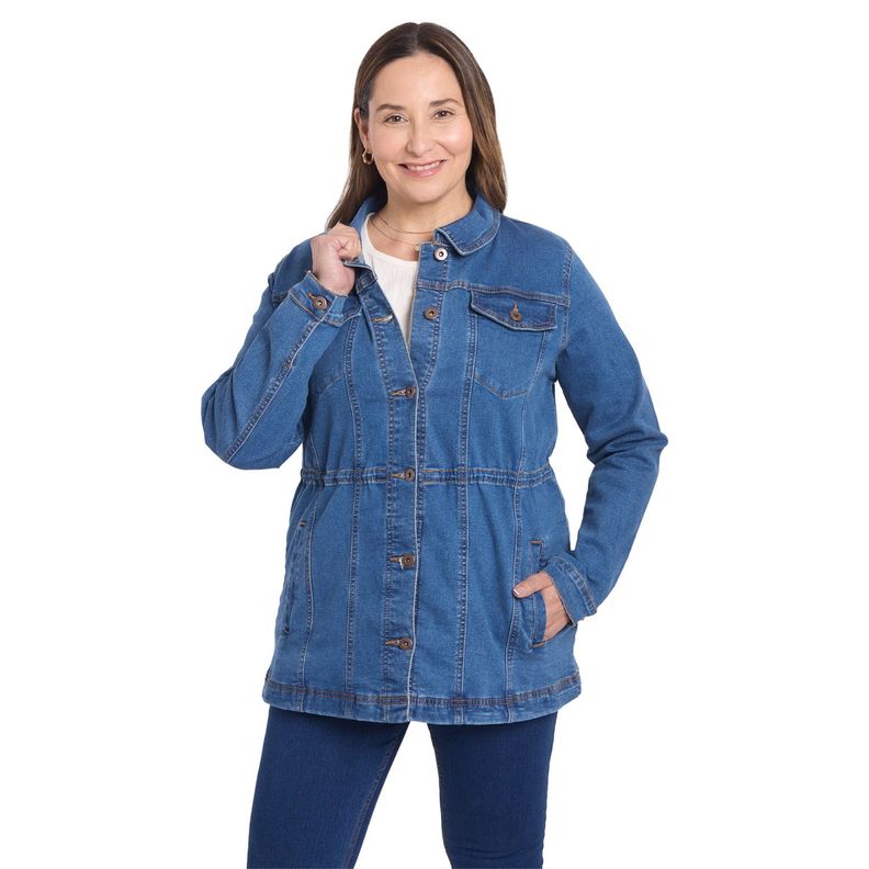Chaqueta Mujer Mezclilla Azul Claro Fashion's Park-0