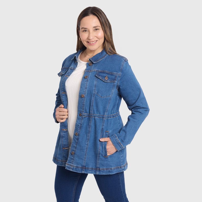 Chaqueta Mujer Mezclilla Azul Claro Fashion's Park-1