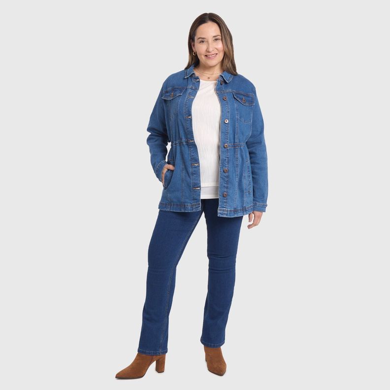 Chaqueta Mujer Mezclilla Azul Claro Fashion's Park-3