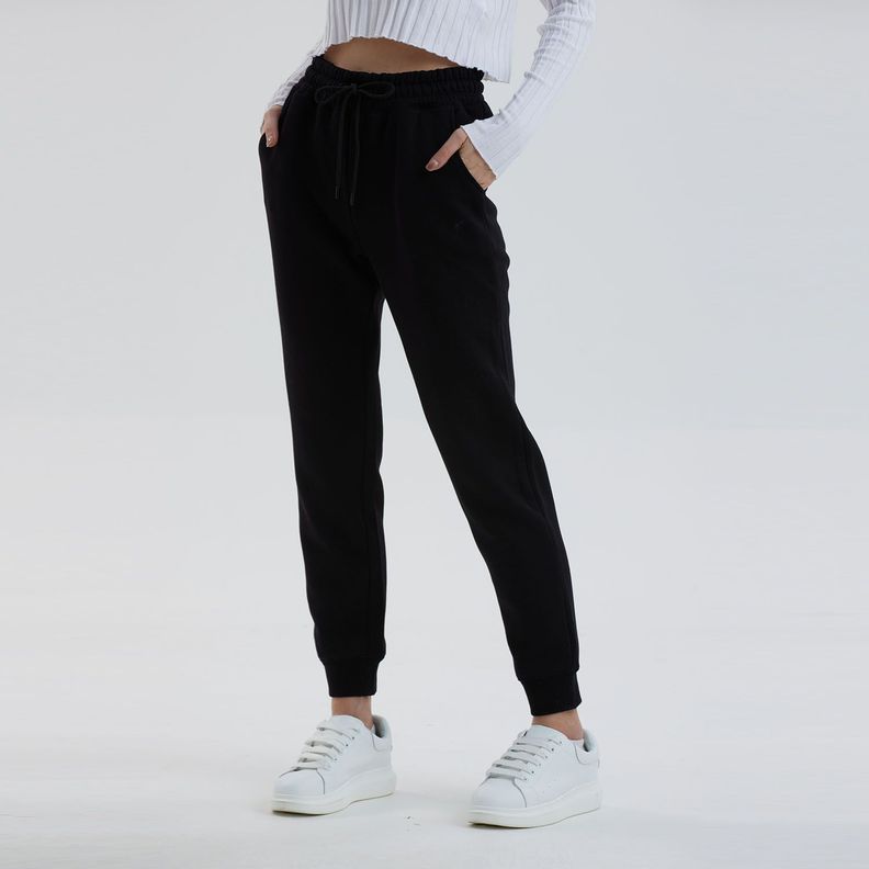 Pantalón Buzo Mujer Basic Negro-0