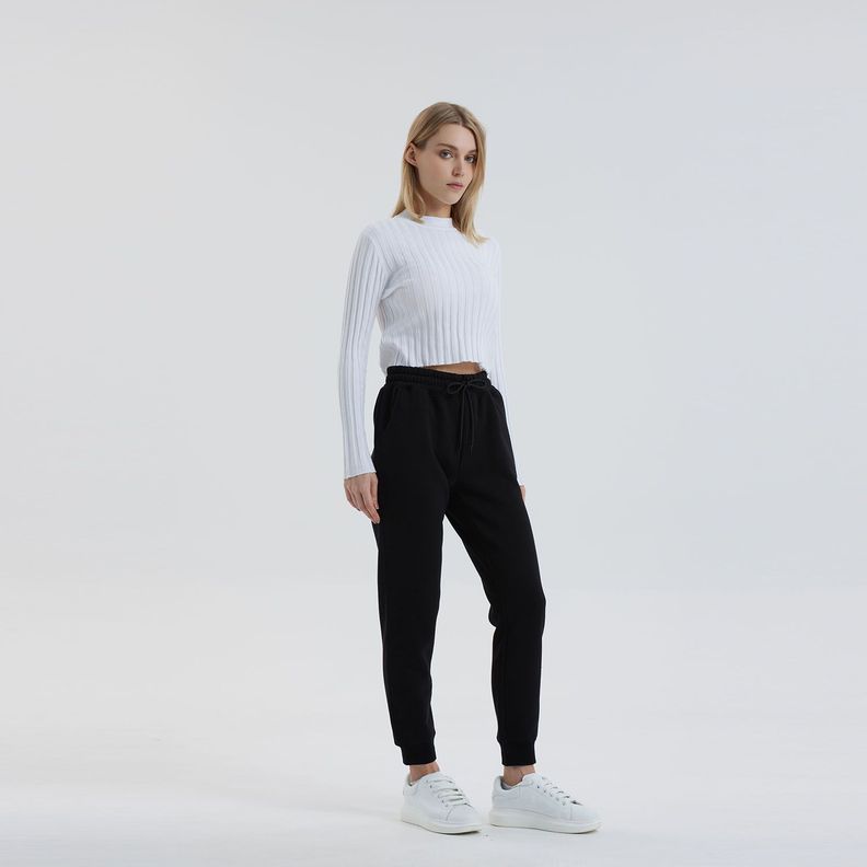 Pantalón Buzo Mujer Basic Negro-3
