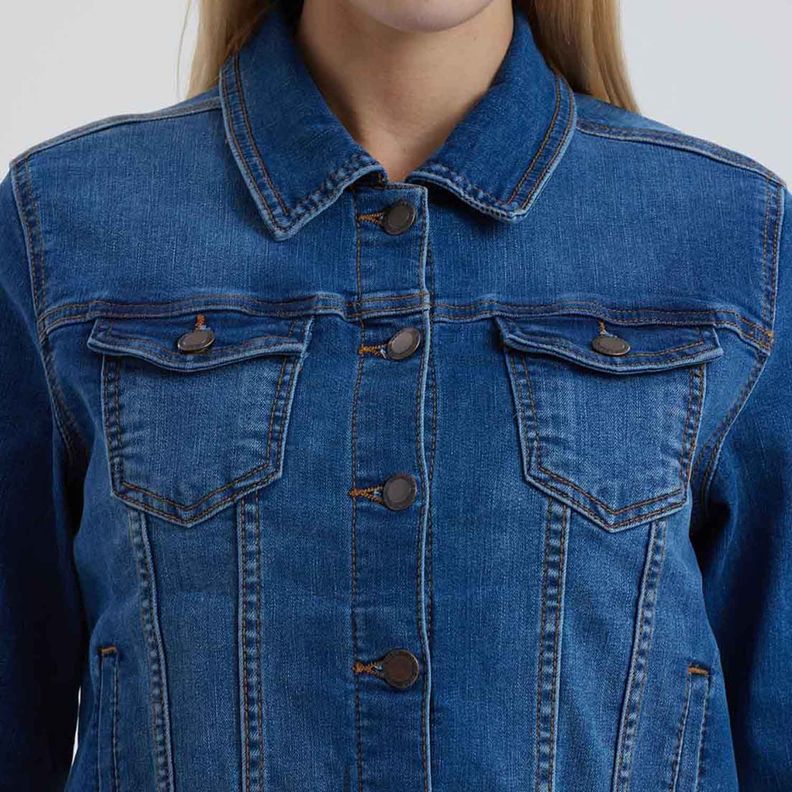 Chaqueta Mujer Clásica Azul Claro-3