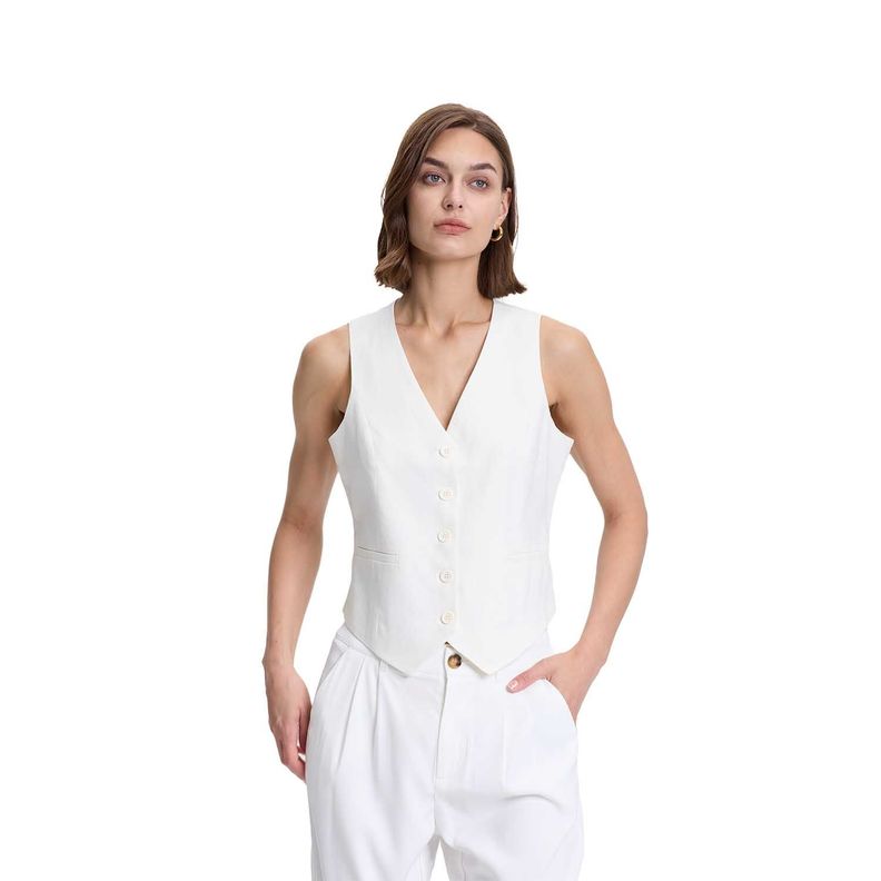 Blazer Mujer Tipo Gillette Lino Crudo Fashions Park-0