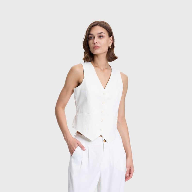 Blazer Mujer Tipo Gillette Lino Crudo Fashions Park-1