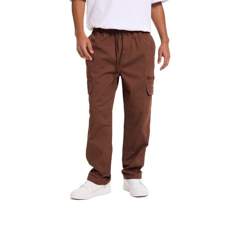 Pantalón Hombre Cargo Pretina Chocolate Fashion's Park-0