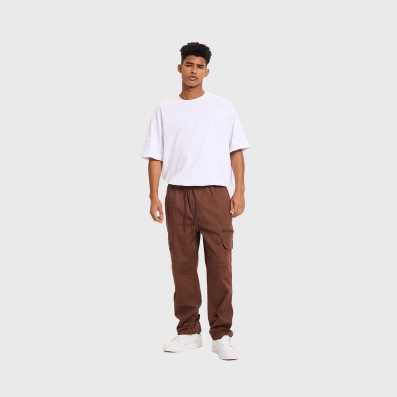 Pantalón Hombre Cargo Pretina Chocolate Fashion's Park-3