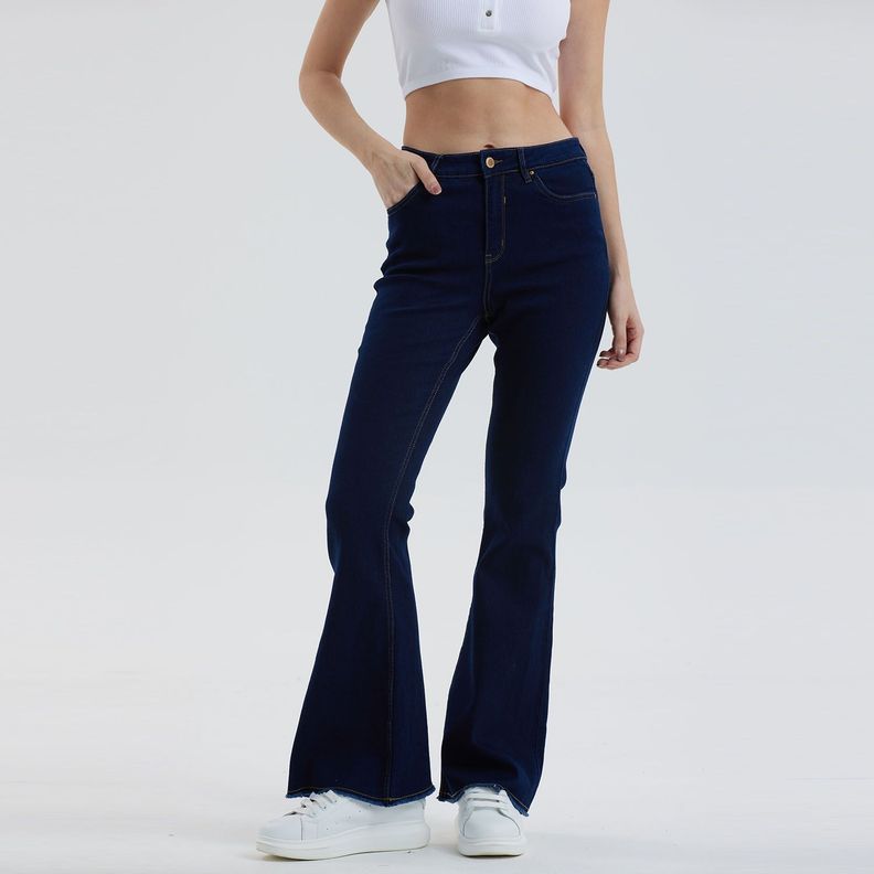 Jeans Mujer Flare Monse Azul Oscuro-0