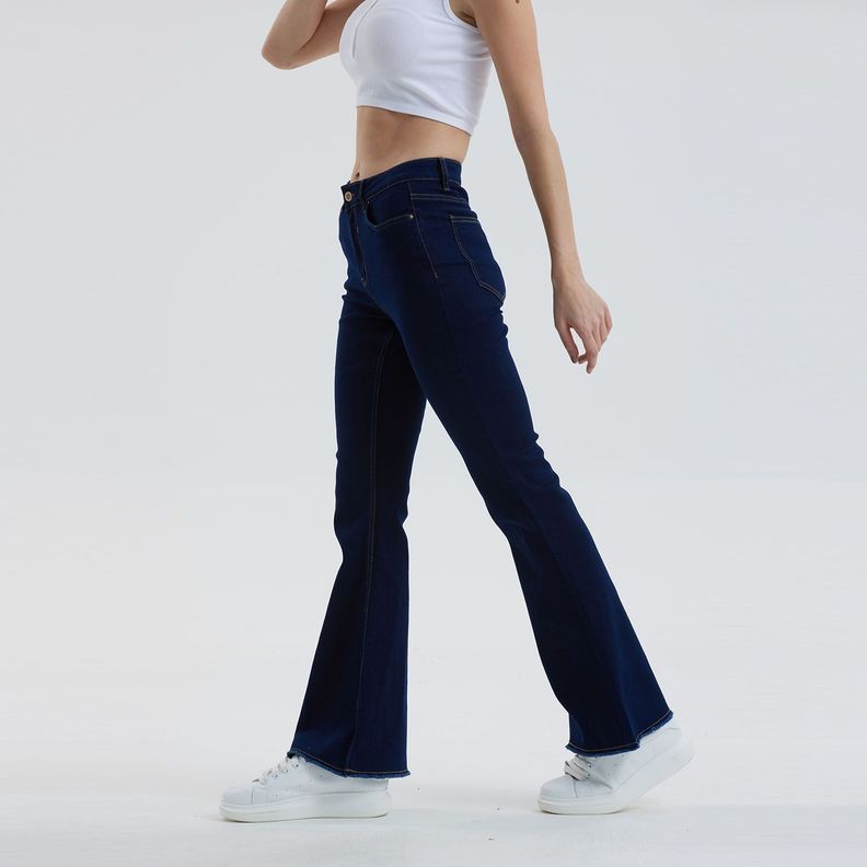 Jeans Mujer Flare Monse Azul Oscuro-1
