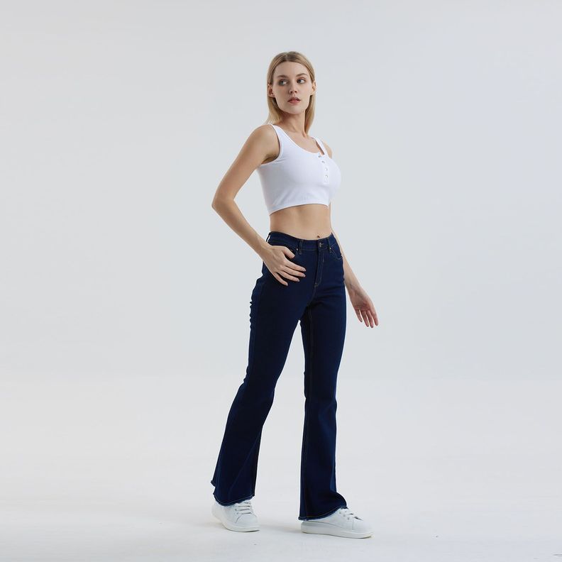 Jeans Mujer Flare Monse Azul Oscuro-3