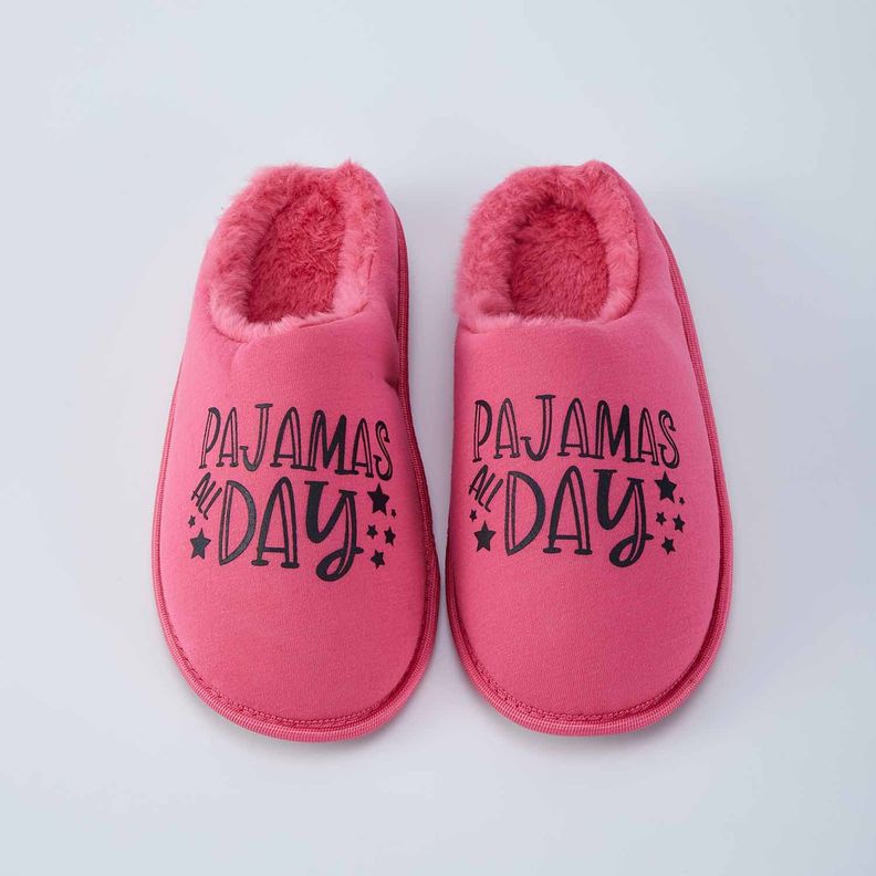 Pantufla Mujer Interior Peluda Fucsia-0