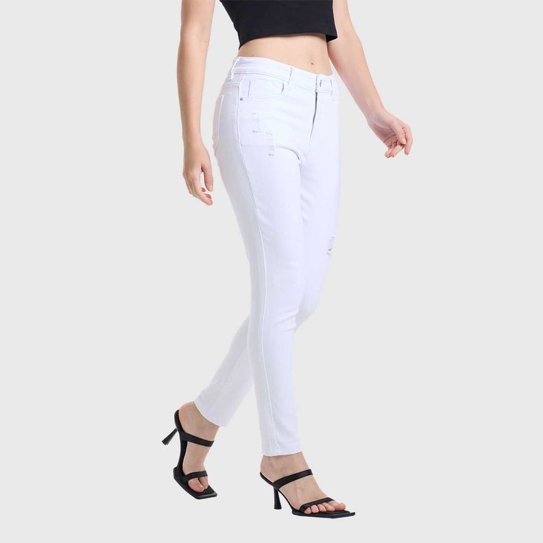 Jeans Mujer Super Skinny Lia Lavado Blanco Fashion's Park-1