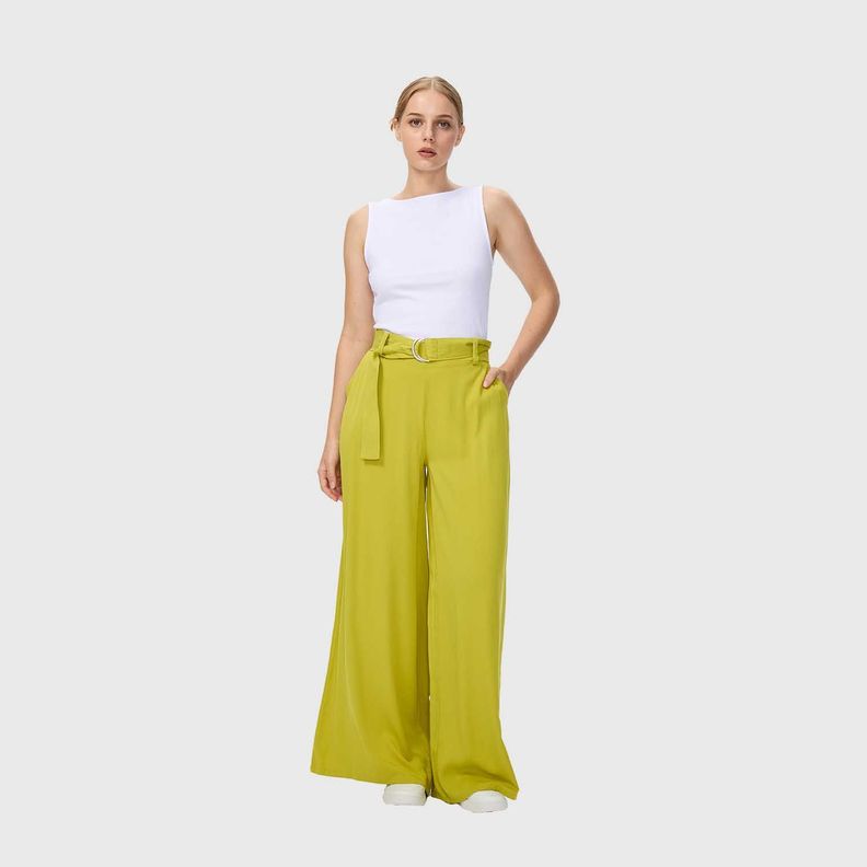 Pantalón Mujer Palazzo Verde Claro Fashions Park-3