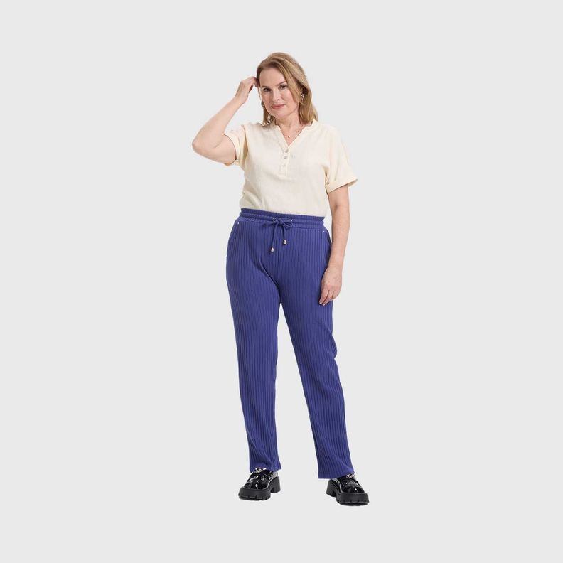 Pantalón Buzo Mujer Con Cordones Azul Fashion's Park-3