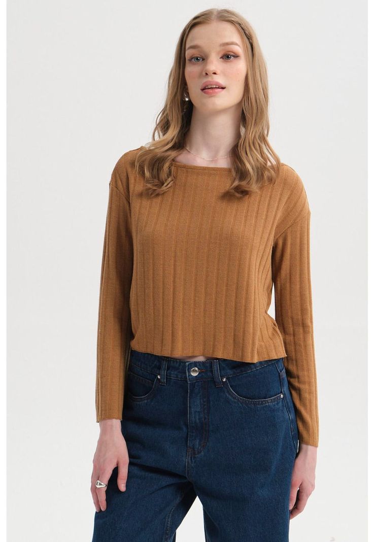 Sweater Mujer Asimétrico Camel