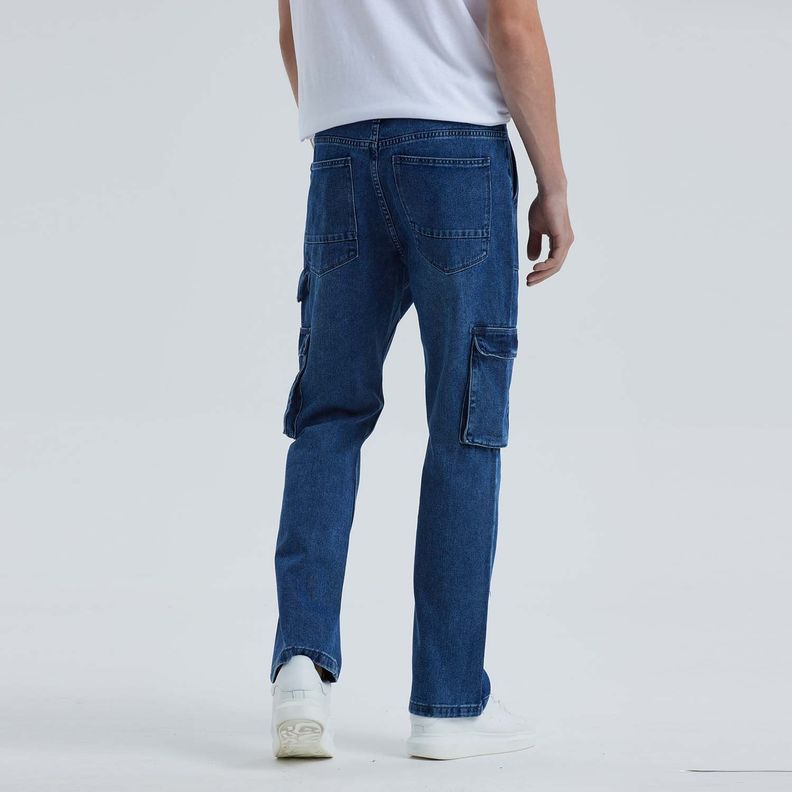 Jeans Hombre Cargo Carpintero Azul Medio Fashion´s Park-2