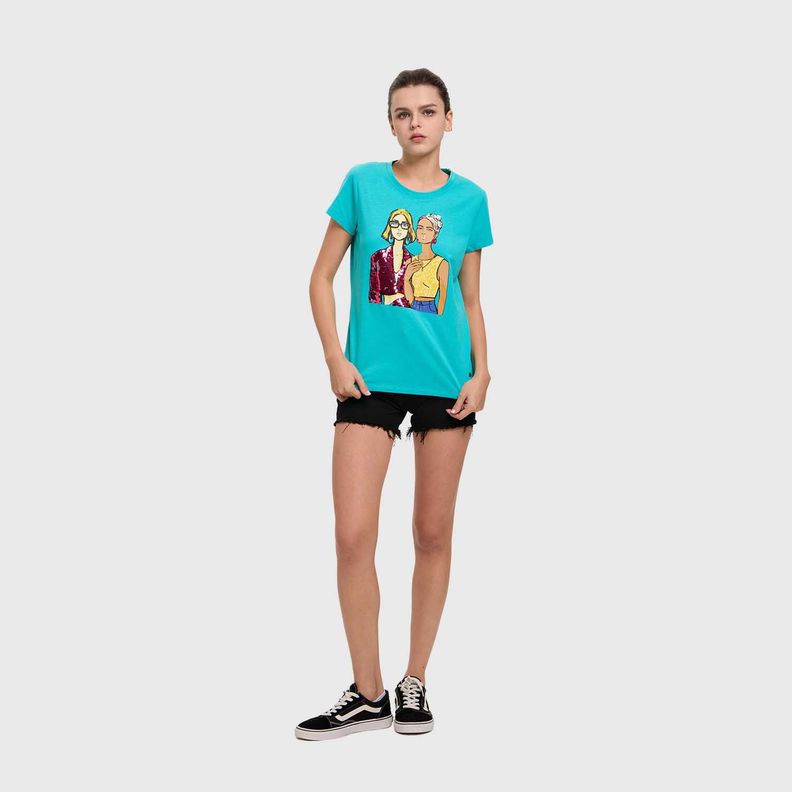 Polera Mujer Básica Print Aqua Fashions Park-3