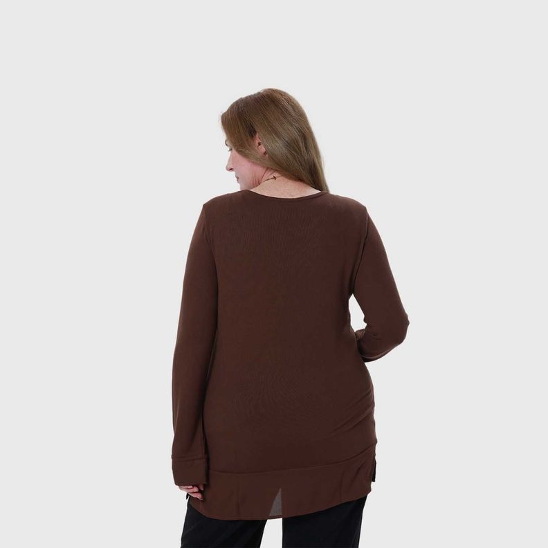 Polera Mujer Tejida Cafe Oscuro-2