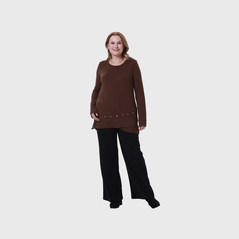 Polera Mujer Tejida Cafe Oscuro-3
