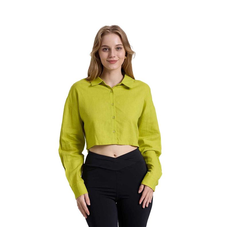 Blusa Mujer Cropped Verde Claro Fashions Park-0