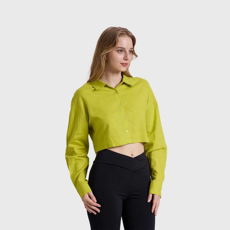 Blusa Mujer Cropped Verde Claro Fashions Park-1
