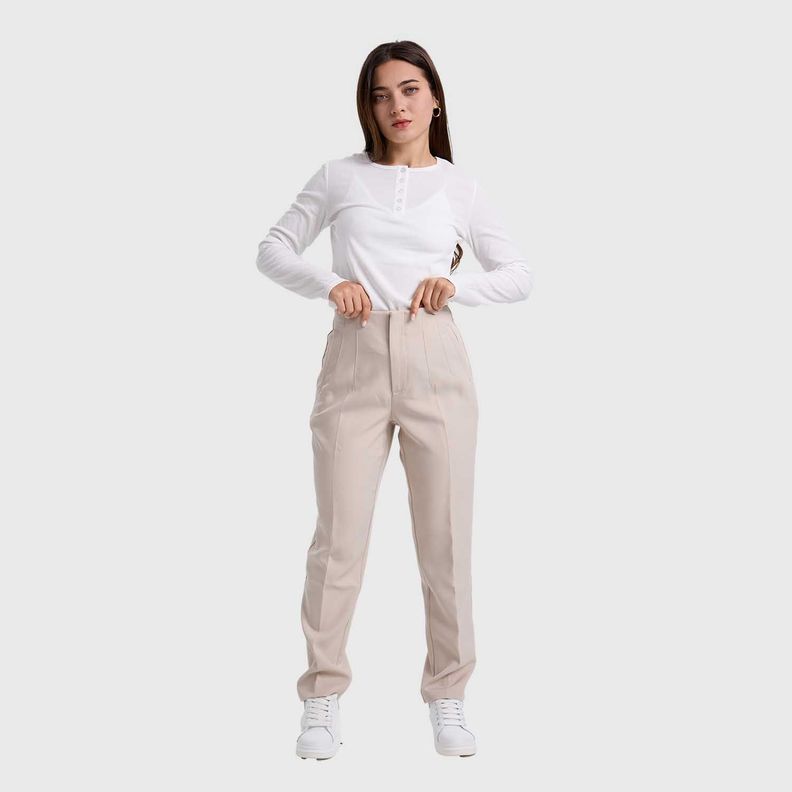 Pantalón Mujer Tiro Alto Sastrero Arena Fashion´s Park-3
