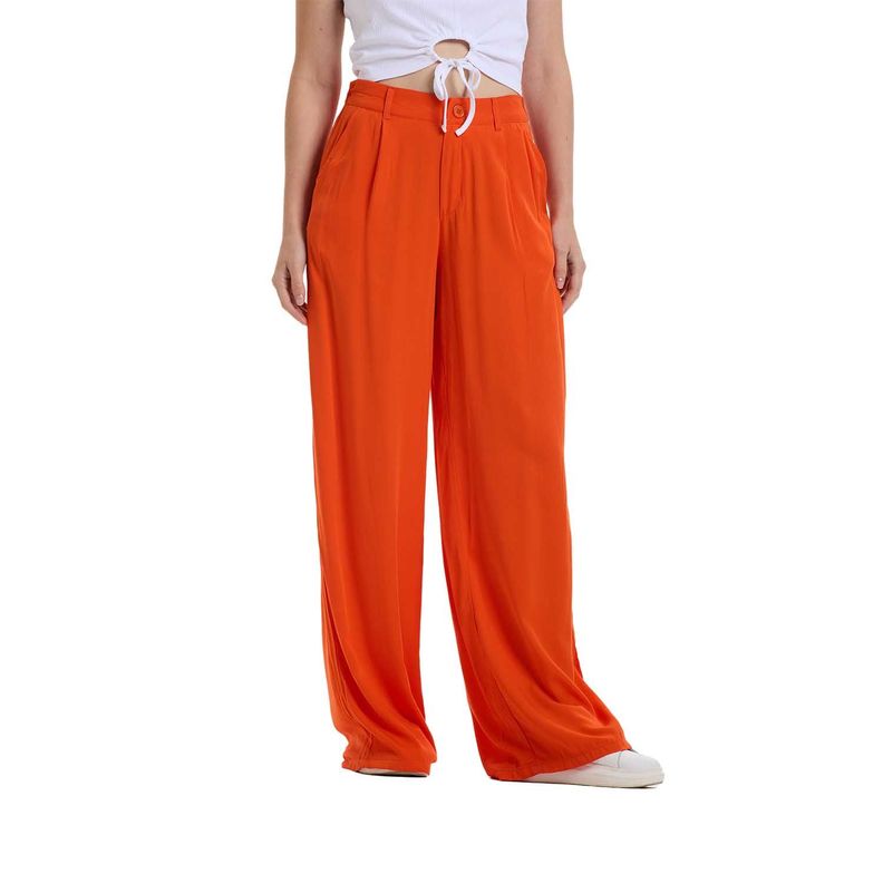 Pantalón Mujer Palazzo Naranjo Oscuro Fashion's Park-0