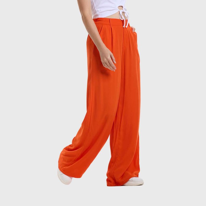 Pantalón Mujer Palazzo Naranjo Oscuro Fashion's Park-1